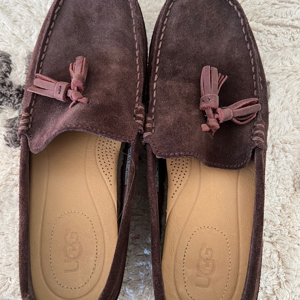 UGG chocolate brown loafers - never worn - size 9 mens